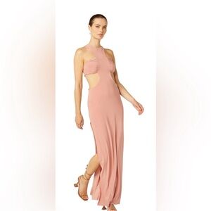 New MISA Los Angeles Lyra Dress in Coral/Blush Pink Medium
